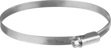 ЗУБР Х-9Н, 120 - 140 мм, накатная лента 9 мм, цинк, 10 шт, червячный хомут (37807-140) купить в Когалыме