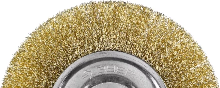 ЗУБР "ПРОФЕССИОНАЛ". Щетка дисковая для УШМ, витая стальная латунированная проволока 0,3мм, 150х22мм 35187-150_z01 купить в Когалыме