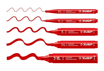 ЗУБР МП-50 красный, 0.5 мм перманентный маркер (06321-3) купить в Когалыме