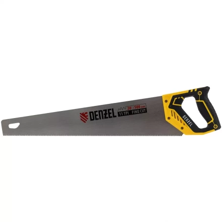 Ножовка по дереву, 500 мм, 11 TPI, зуб 3D, двухкомпонентная рукоятка Denzel 24148 купить в Когалыме