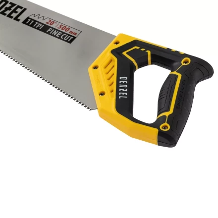 Ножовка по дереву, 500 мм, 11 TPI, зуб 3D, двухкомпонентная рукоятка Denzel 24148 купить в Когалыме