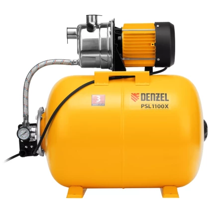 Насосная станция Denzel 97311, PSL1100X, 1100 Вт, 3600 л/ч, ресивер 50 л, подъем 45 м, нержавейка купить в Когалыме