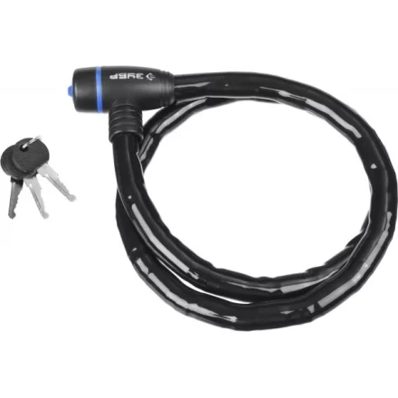 Замок ЗУБР "ПРОФЕССИОНАЛ", тросовый, усиленный, 3 ключа в комплекте, длина троса 1000мм, d 18мм 37260-100 купить в Когалыме