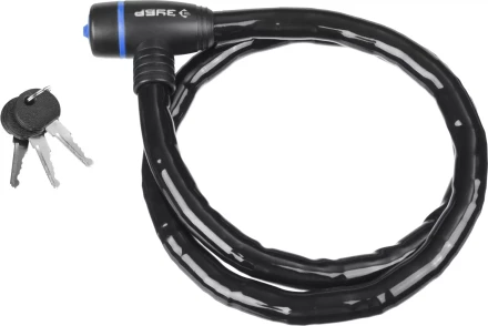 Замок ЗУБР "ПРОФЕССИОНАЛ", тросовый, усиленный, 3 ключа в комплекте, длина троса 1000мм, d 18мм 37260-100 купить в Когалыме