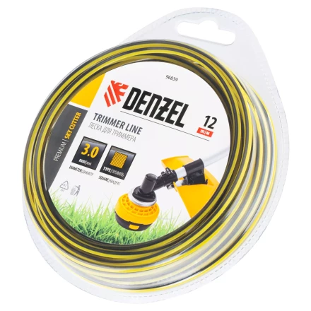 Леска для триммера двухкомпонентная квадратная, 3,0мм х 12м, блистер SkyCutter Denzel 96839 купить в Когалыме