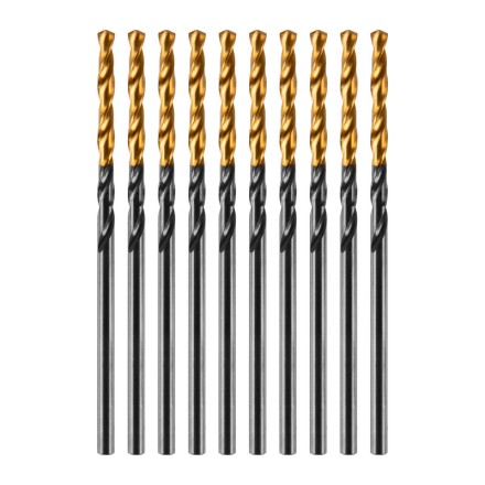 Сверло по металлу, 2 мм, HSS-Tin, Golden Tip, 10 шт. Denzel 717203 купить в Когалыме