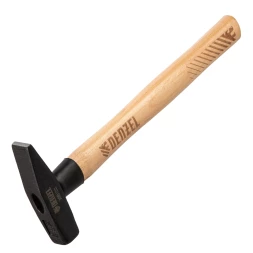 Молоток слесарный, 300 г Denzel, кованый квадратный боек, буковая рукоятка, 10427