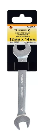 Ключ гаечный рожковый двусторонний 12х14 Энкор 26018 купить в Когалыме