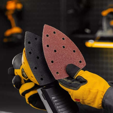 Треугольник абразивный на ворc. подложке под "липучку", перф., P 40, 150х150х100 мм, 5 шт. Denzel 738577 купить в Когалыме