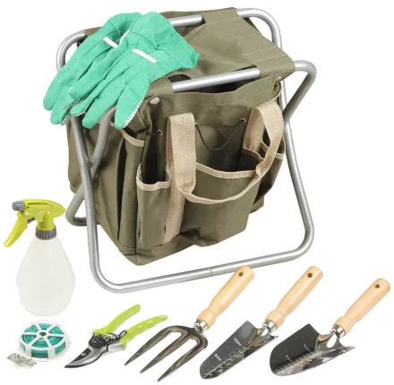 Скамейка GRINDA садовая складная, двухсторонняя, с сумкой и набором инструментов, 7предметов 8-422353-H8_z01 купить в Когалыме