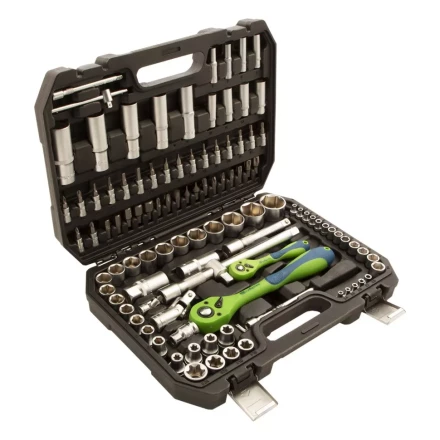 Набор инструментов 108 предметов, CrV, 1/2", 1/4" Сибртех 13511 купить в Когалыме