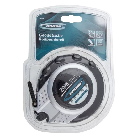 Рулетка геодезическая 20 м х 13 мм GROSS закр. корп. металл. лента нейлон двуст. Шкала 31251 купить в Когалыме