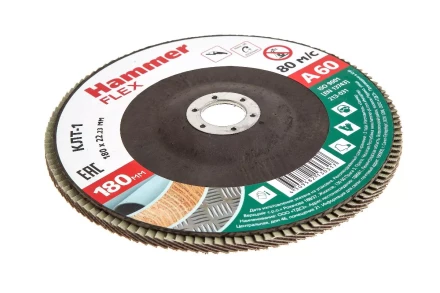 Круг Лепестковый Торцевой (КЛТ) HAMMER КЛТ 1 Ф180х22 Р60 213-031 купить в Когалыме