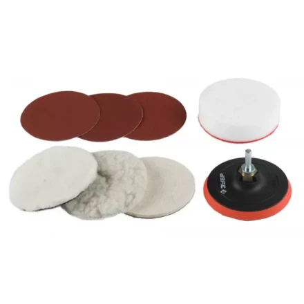 Набор ЗУБР "ЭКСПЕРТ" насадки полировальные для дрели/УШМ, 125мм, 7шт 3591-125-H7 купить в Когалыме