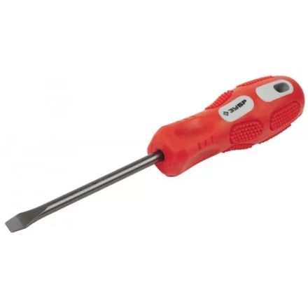 Отвертка ЗУБР "ПРОФИ" хромованадиевая сталь, двухкомпонентная рукоятка, магнит наконечник, SL6,0x100мм 25231-6.0-100_z01 купить в Когалыме
