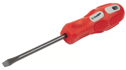 Отвертка ЗУБР "ПРОФИ" хромованадиевая сталь, двухкомпонентная рукоятка, магнит наконечник, SL6,0x100мм 25231-6.0-100_z01 купить в Когалыме