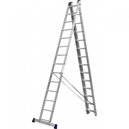 Лестница СИБИН универсальная,трехсекционная со стабилизатором, 14 ступеней 38833-14 купить в Когалыме