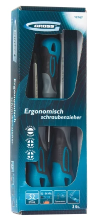 Набор отвёрток комбинированный 3 шт,S2 трехкомпонентная рукоятка GROSS 12167 купить в Когалыме