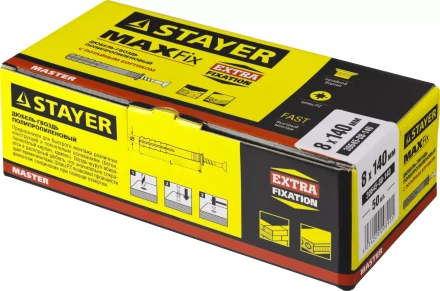 Дюбель-гвоздь полипропиленовый, потайный бортик, 8 x 140 мм, 50 шт, STAYER Master 30645-08-140 30645-08-140 купить в Когалыме
