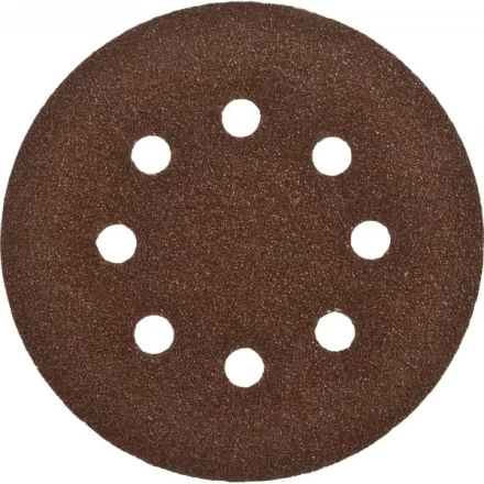 Круг шлифовальный ЗУБР "СТАНДАРТ" из абразивной бумаги на велкро основе, 8 отв., Р80, 125мм, 5шт 35350-125-080 купить в Когалыме