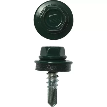 Саморезы ЗУБР "ПРОФЕССИОНАЛ" окраш., RAL 6005 зелен. насыщен., для крепл. кров. матер. к металл. констр., 5.5x19мм, 500шт 4-300315-55-019-6005 купить в Когалыме