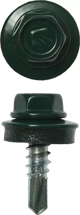 Саморезы ЗУБР "ПРОФЕССИОНАЛ" окраш., RAL 6005 зелен. насыщен., для крепл. кров. матер. к металл. констр., 5.5x19мм, 500шт 4-300315-55-019-6005 купить в Когалыме