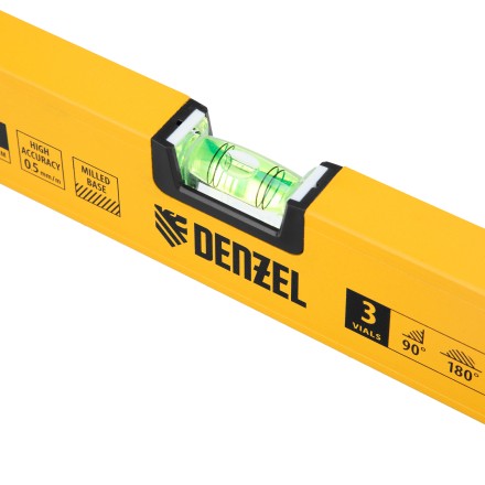 Уровень алюминиевый Denzel 33691, магнит, фрезерованный, 3 глазка (1 зеркал.), 0,5 мм/м, 600 мм купить в Когалыме