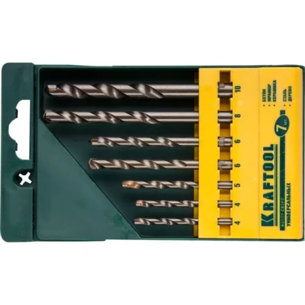Набор KRAFTOOL "EXPERT" Сверла универсальные (бетон,мрамор,сталь,стекло,керамика,дерево), цилиндр. хвост., в боксе, 7шт 29172-H7 купить в Когалыме