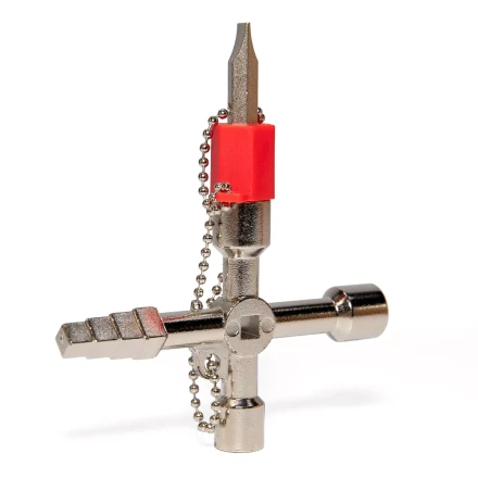 Ключ для электрошкафов КВТ КЭШ-5М с 5 профилями и битой «крест/шлиц» (84624) купить в Когалыме