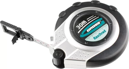 Рулетка геодезическая 30 м х 13 мм GROSS закр. корп. металл. лента нейлон двуст. Шкала 31252 купить в Когалыме