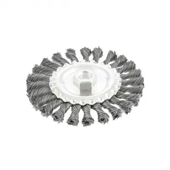 Щетка для УШМ 125 мм, М14, плоская, крученая  проволока 0,5 мм  MATRIX 74640 купить в Когалыме