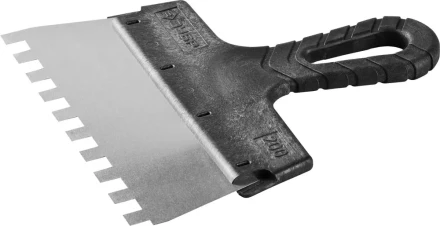 Шпатель ЗУБР "МАСТЕР" ФАСАДНЫЙ, нержавеющее полотно, 200мм, зуб 10х10мм 10078-20-10 купить в Когалыме