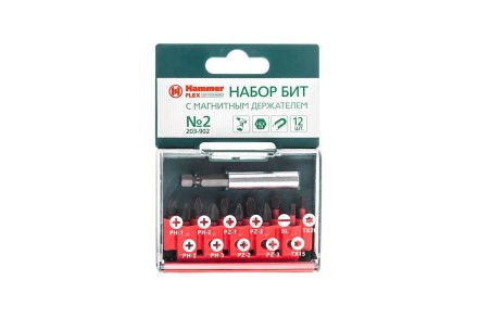 Набор бит HAMMER 25мм (PB набор No2 12шт.  Ph/Pz/Sl/Tх) купить в Когалыме