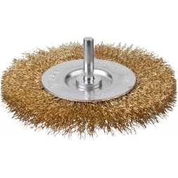 ЗУБР "ПРОФЕССИОНАЛ". Щетка дисковая для дрели, витая латунированная стальная проволока 0,3мм, 100мм 3520-100_z02