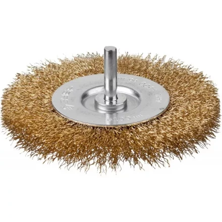 ЗУБР "ПРОФЕССИОНАЛ". Щетка дисковая для дрели, витая латунированная стальная проволока 0,3мм, 100мм 3520-100_z02 купить в Когалыме