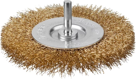 ЗУБР "ПРОФЕССИОНАЛ". Щетка дисковая для дрели, витая латунированная стальная проволока 0,3мм, 100мм 3520-100_z02 купить в Когалыме
