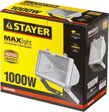 Прожектор STAYER &quot;MASTER&quot; MAXLight галогенный, с дугой крепления под установку, белый, 1000Вт 57105-W купить в Когалыме