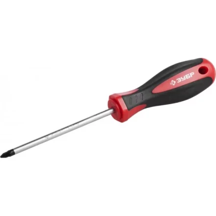 Отвертка ЗУБР "МАСТЕР", Cr-v, эргономичная двухкомпонентная рукоятка, PZ1x100мм 25063-1-100_z02 купить в Когалыме