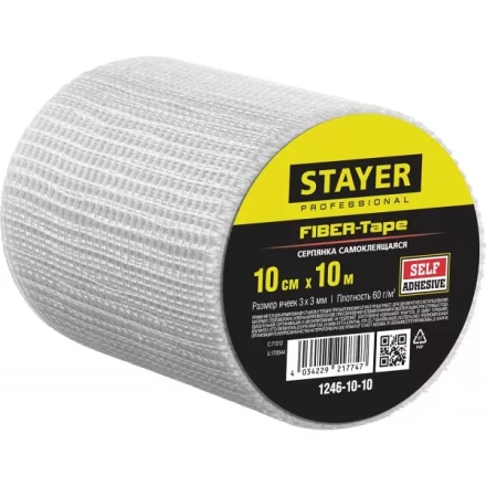 Серпянка самоклеящаяся FIBER-Tape, 10 см х 10м, STAYER Professional 1246-10-10 1246-10-10 купить в Когалыме