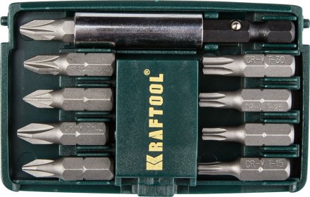 Набор бит &quot;COMPACT-10&quot; с магнитным адаптером, KRAFTOOL 26130-H10, в мини бит-боксе, 10 предметов 26130-H10 купить в Когалыме