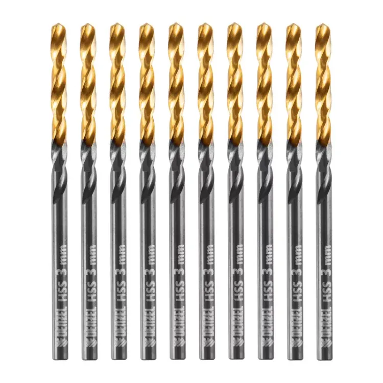 Сверло по металлу, 3 мм, HSS-Tin, Golden Tip, 10 шт. Denzel 717205 купить в Когалыме