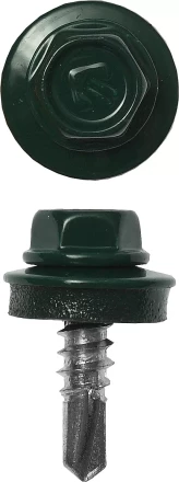 Саморезы ЗУБР "ПРОФЕССИОНАЛ" окраш., RAL 6005 зелен. насыщен., для крепл. кров. матер. к металл. констр., 5.5x25мм, 420шт 4-300315-55-025-6005 купить в Когалыме