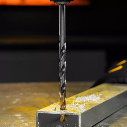 Сверло спиральное по металлу Denzel, 10 х 184 мм, Р6М5, Golden Tip, удлиненное 718263 купить в Когалыме