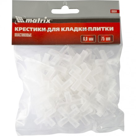 Крестики 6 мм для кладки плитки 75 штук MATRIX артикул 88094 купить в Когалыме