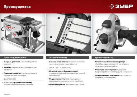 Рубанок электрический ЗР-1100-110 серия МАСТЕР купить в Когалыме
