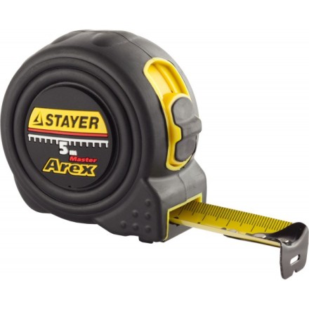 Рулетка STAYER &quot;PROFI&quot; &quot;AREX&quot;, двухкомпонентный противоударный корпус, упрочненное полотно, 5м/25мм 3410-05-25_z01 купить в Когалыме