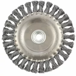 Щетка для УШМ 150 мм, М14, плоская, крученая проволока 0,5 мм MATRIX 74641