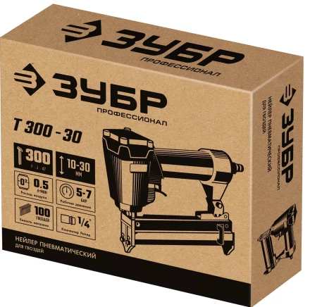 ЗУБР Т300-30 пневматический нейлер для гвоздей 18Ga, тип 300 (10-30 мм), Профессионал (31932) купить в Когалыме