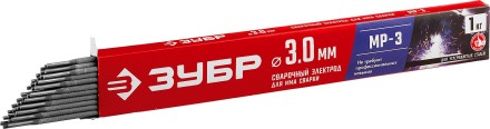 ЗУБР Д 3.0 х 350 мм, 1 кг в коробке, МР-3 рутиловый, электрод сварочный (40011-3.0) купить в Когалыме