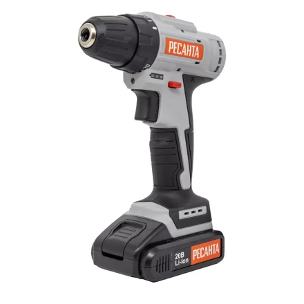 Дрель-шуруповерт аккумуляторная Ресанта ДА-20-2ЛК-Б (2,0 А/ч) (бесщеточный двигатель) 75/14/10 купить в Когалыме